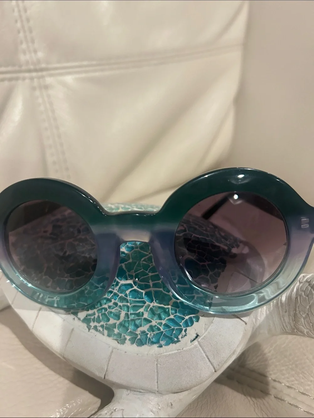 Wildfox Vintage “Twiggy” translucent teal to purple gradient finish sunglasses